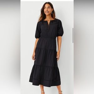 Ann Taylor Cutout Placket Midi Dress